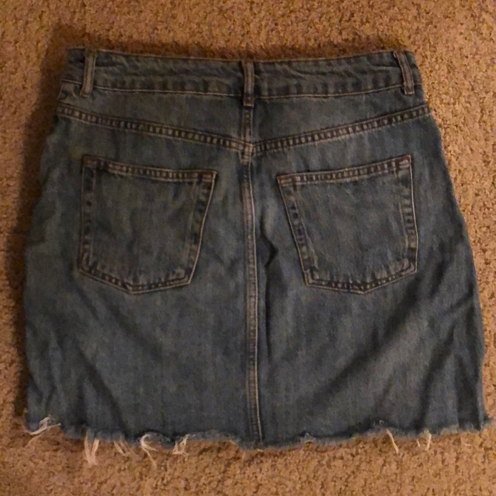 Topshop Moro Women’s Tall Denim Distressed Skirt - Picture 3 of 3